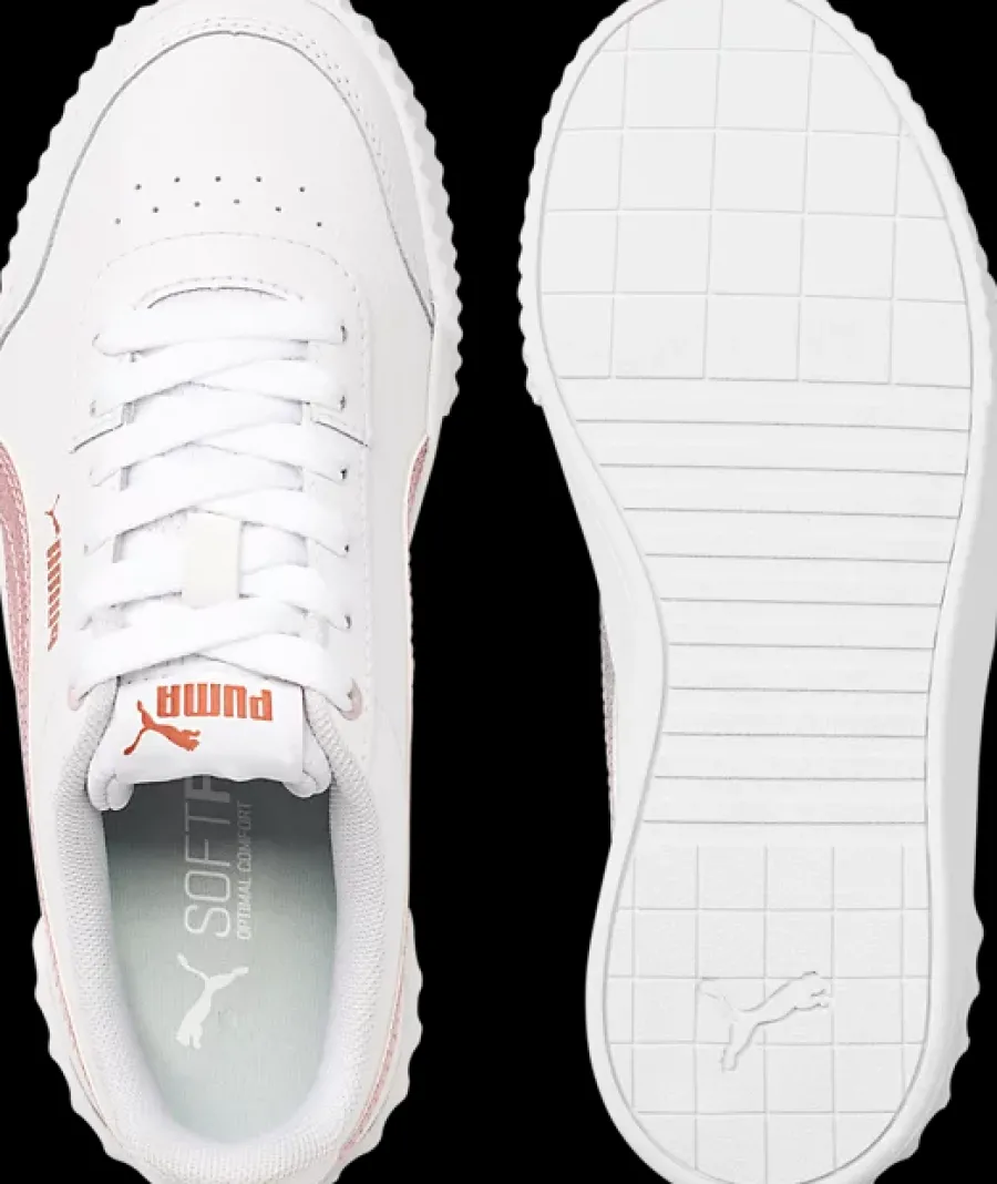 Discount biało-różowe sneakersy dziewczęce Carina Lift Damskie Sportowe|Sportowe