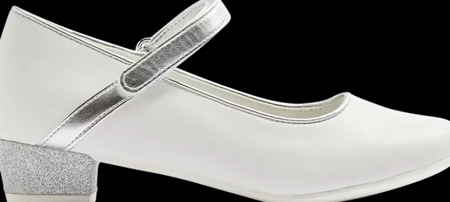 biało-srebrne buty komunijne dla dziewczynki Dzieci Eleganckie