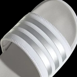 New biało-srebrne klapki damskie Adilette Platform Damskie Klapki|Klapki