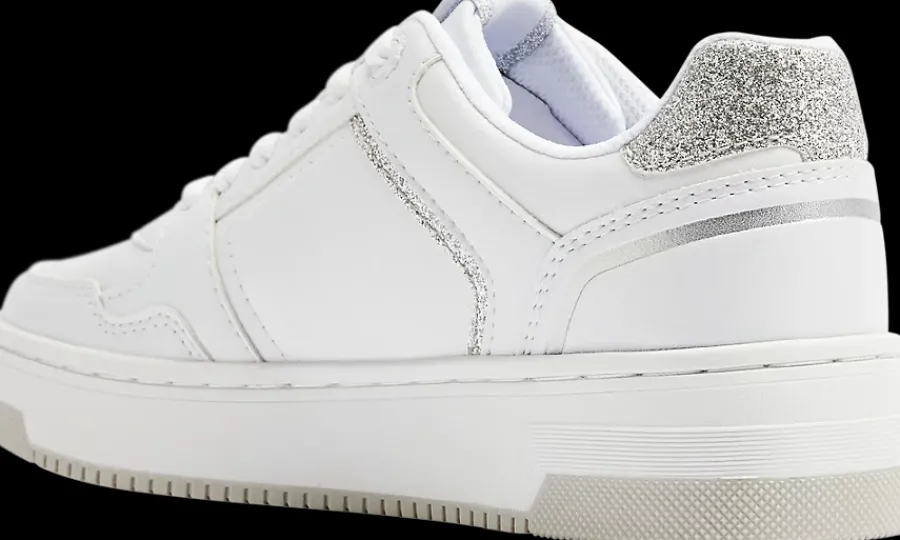 Outlet biało-srebrne sneakersy damskie Damskie Sportowe