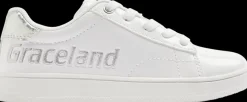 Clearance biało-srebrne sneakersy dziewczęce Dzieci Sportowe|Do Szkoły