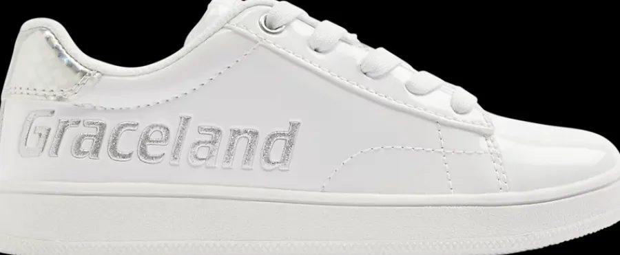 Clearance biało-srebrne sneakersy dziewczęce Dzieci Sportowe|Do Szkoły