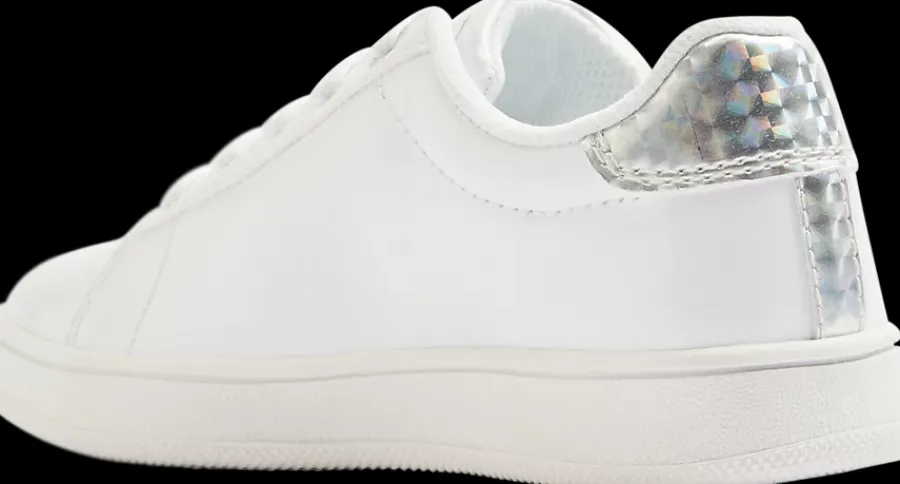 Clearance biało-srebrne sneakersy dziewczęce Dzieci Sportowe|Do Szkoły