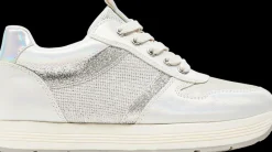 Outlet biało-srebrne sneakersy dziewczęce Dzieci Sportowe|Do Szkoły