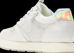 Outlet biało-srebrne sneakersy dziewczęce Dzieci Sportowe|Do Szkoły