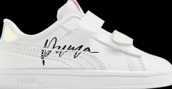 Outlet biało-srebrne sneakersy dziewczęce Smash 3.0 Markowe