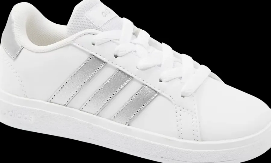 New biało-srebrne sneakersy dziewczęce GRAND COURT 2.0 K Dzieci Sportowe