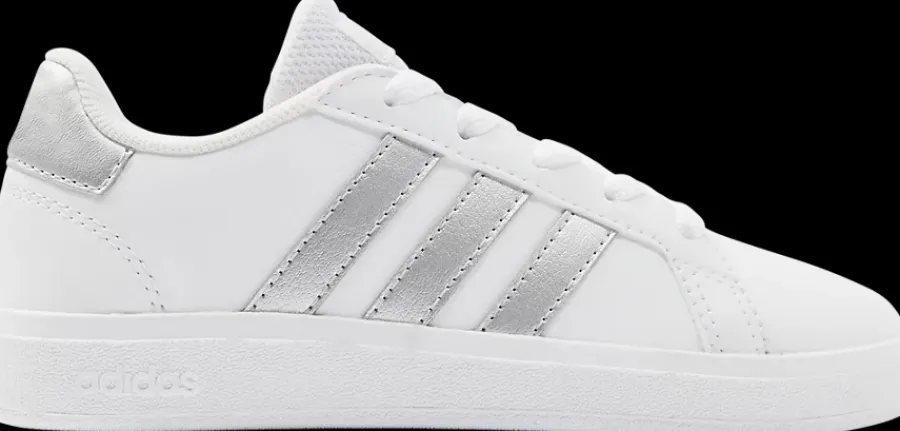 New biało-srebrne sneakersy dziewczęce GRAND COURT 2.0 K Dzieci Sportowe