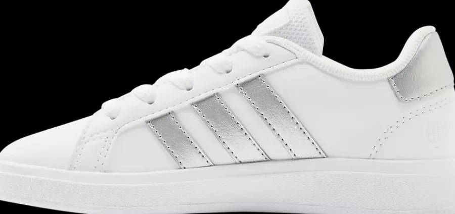 New biało-srebrne sneakersy dziewczęce GRAND COURT 2.0 K Dzieci Sportowe