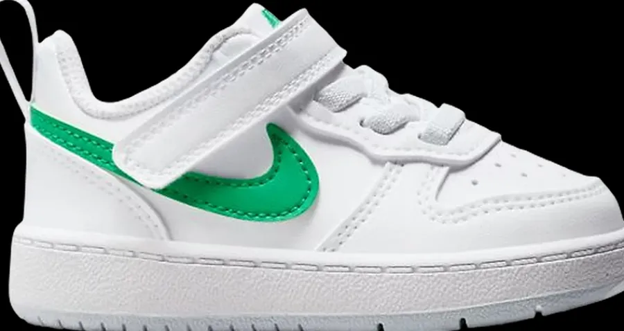 Clearance biało-zielone sneakersy dziecięce Court Borough Low Recraft Dzieci Sportowe