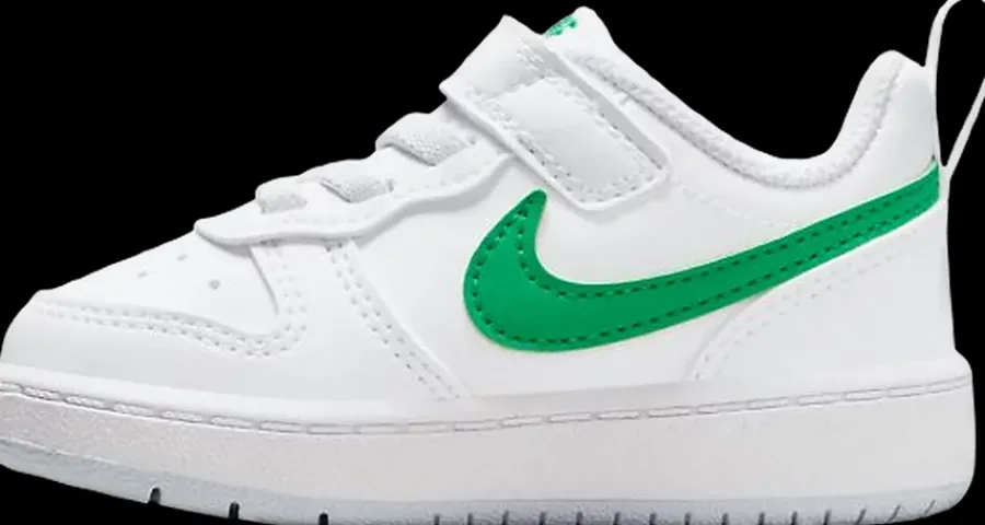 Clearance biało-zielone sneakersy dziecięce Court Borough Low Recraft Dzieci Sportowe