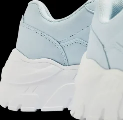 Clearance błękitne sneakersy dziewczęce na białej podeszwie Dzieci Sportowe