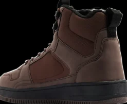 Outlet brązowe ocieplane sneakersy męskie za kostkę Męskie Kozaki|Markowe