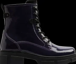 New ciemnofioletowe lakierowane botki damskie Damskie Botki