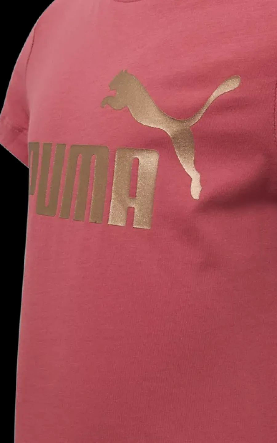 New ciemno tshirt dziewczęcy ze złotym logo Dzieci Odzież