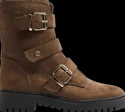 Discount ciemnozielone botki damskie z ozdobnymi klamerkami Damskie Botki