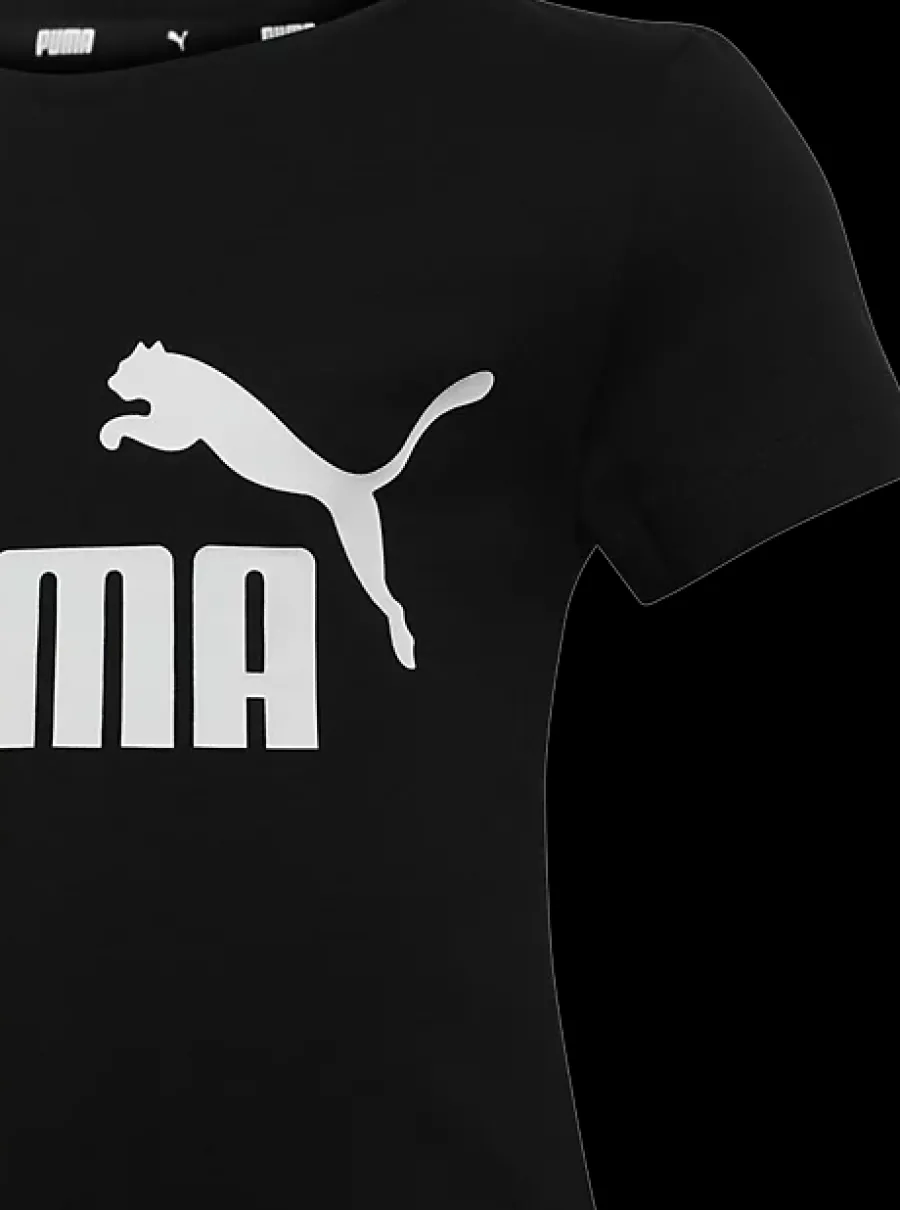 New czarna koszulka dziewczęca ESS Logo Tee Damskie Odzież Damska|Odzież