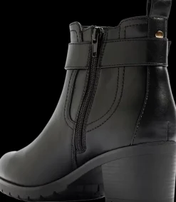 Outlet czarne botki damskie na obcasie Damskie Botki