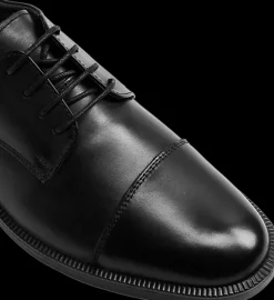 Online czarne eleganckie półbuty męskie ze skóry Męskie Półbuty