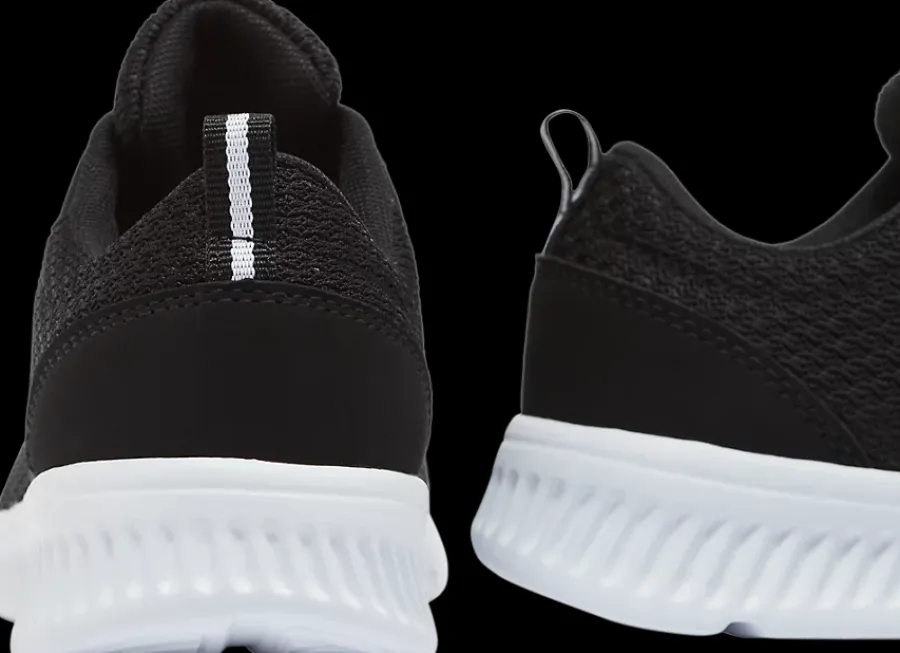 Online czarne lekkie sneakersy damskie na białej podeszwie Damskie Sportowe|Casual