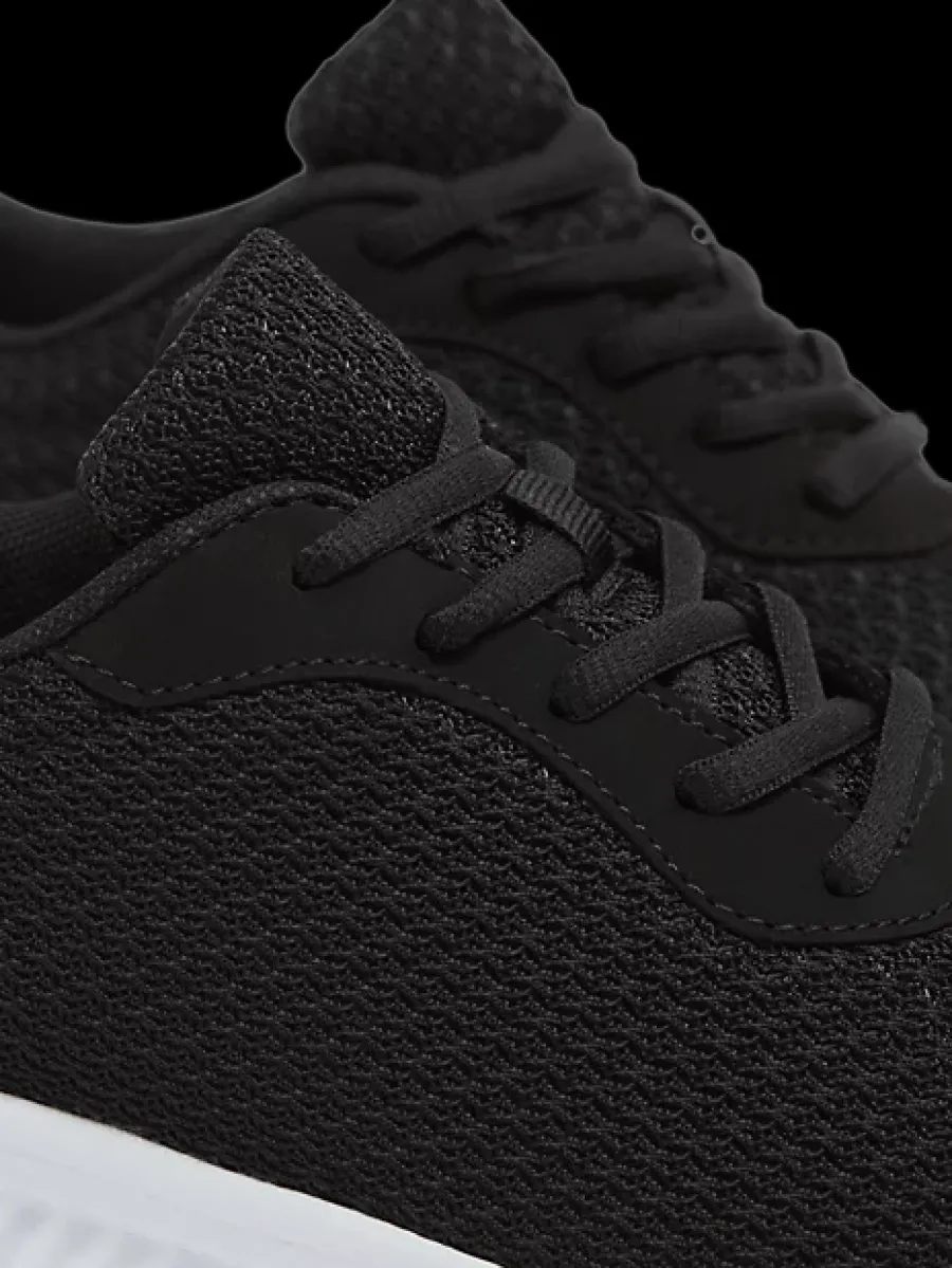 Online czarne lekkie sneakersy damskie na białej podeszwie Damskie Sportowe|Casual