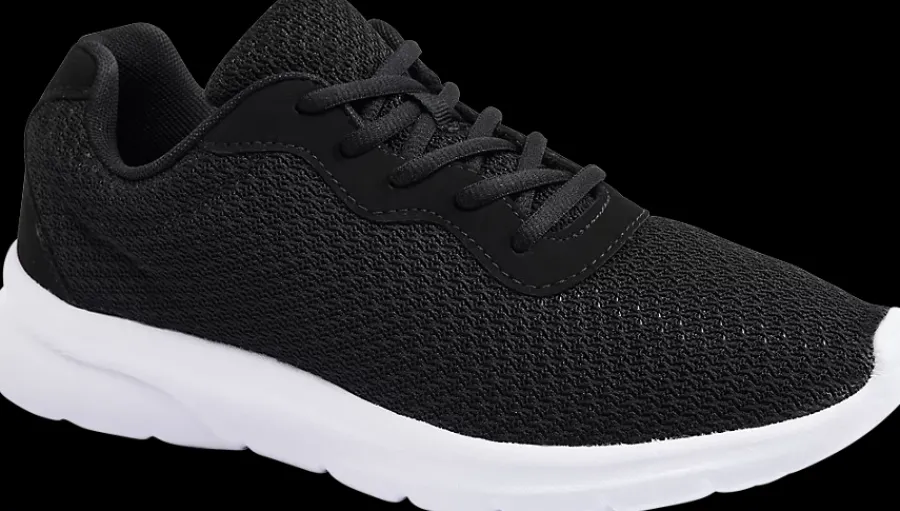 Outlet czarne lekkie sneakersy męskie z białą podeszwą Męskie Sportowe|Casual