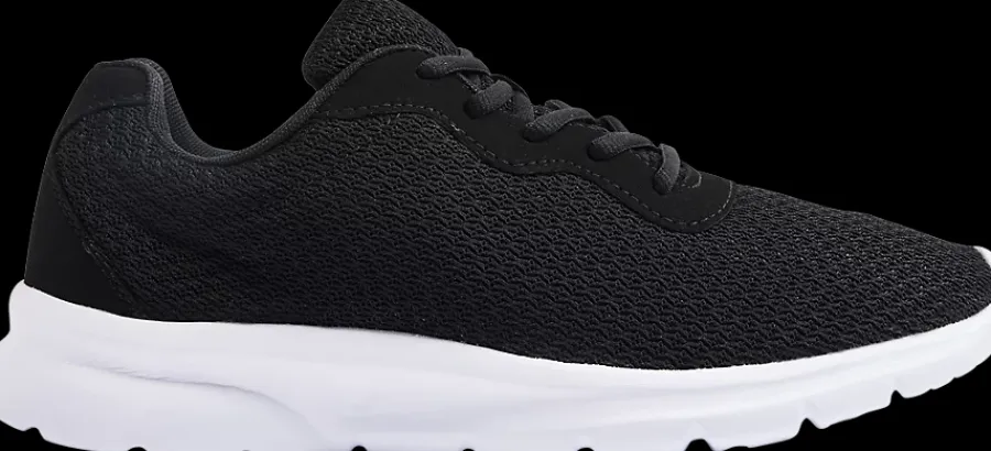 Outlet czarne lekkie sneakersy męskie z białą podeszwą Męskie Sportowe|Casual