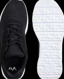 Outlet czarne lekkie sneakersy męskie z białą podeszwą Męskie Sportowe|Casual