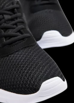 Outlet czarne lekkie sneakersy męskie z białą podeszwą Męskie Sportowe|Casual