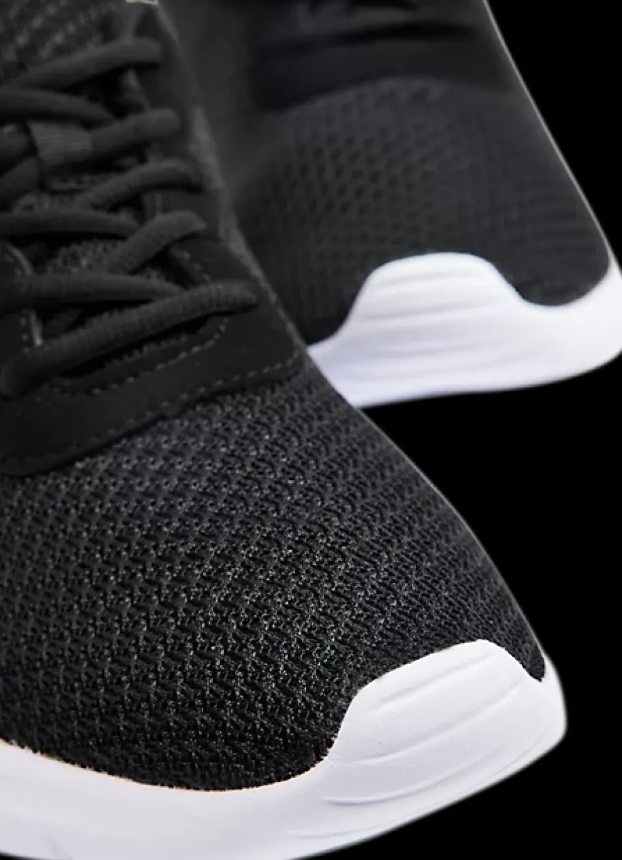 Outlet czarne lekkie sneakersy męskie z białą podeszwą Męskie Sportowe|Casual
