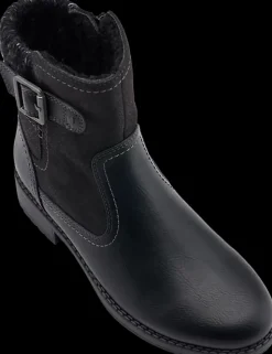 Discount czarne ocieplane botki damskie Damskie Botki