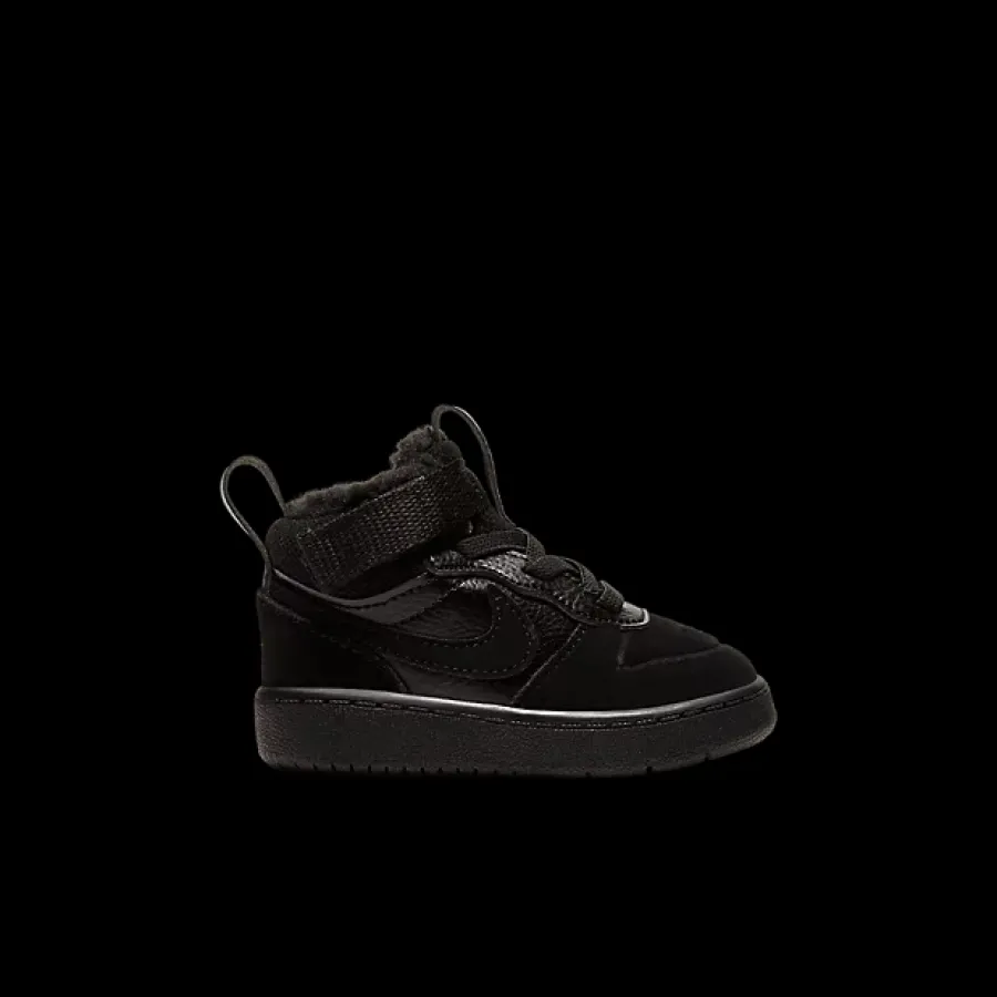Clearance czarne ocieplane sneakersy dziecięce COURT BOROUGH MID 2 BOOT Dzieci Kozaki|Sportowe