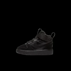 Clearance czarne ocieplane sneakersy dziecięce COURT BOROUGH MID 2 BOOT Dzieci Kozaki|Sportowe