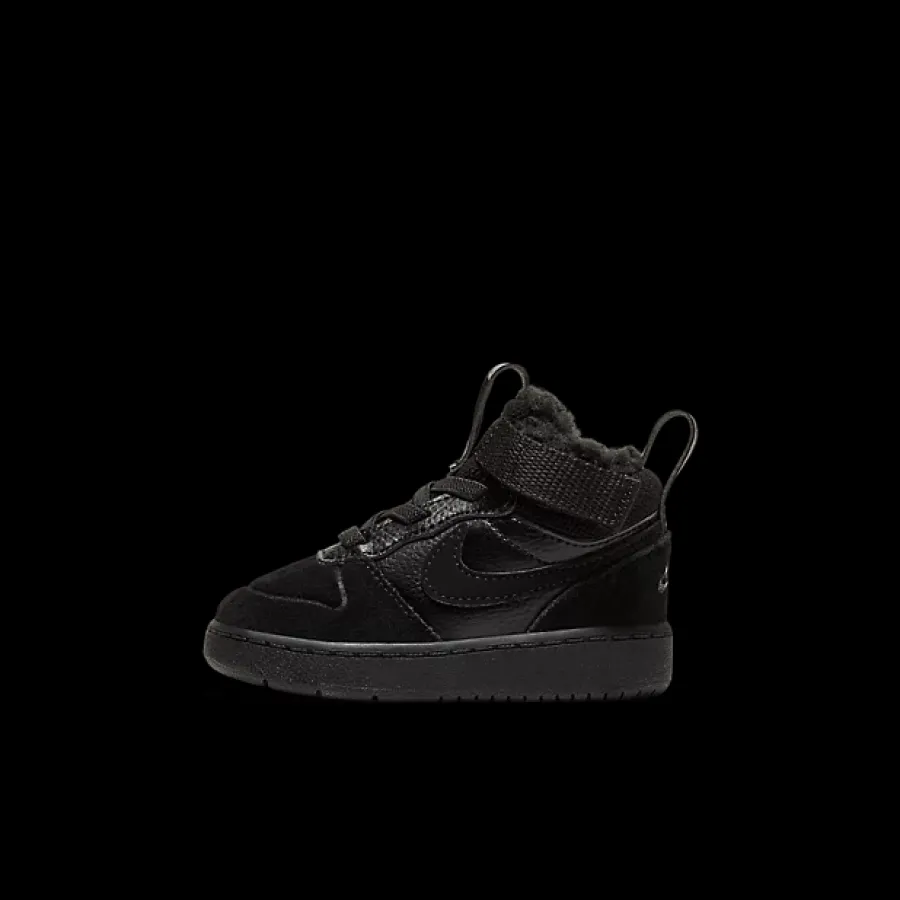 Clearance czarne ocieplane sneakersy dziecięce COURT BOROUGH MID 2 BOOT Dzieci Kozaki|Sportowe