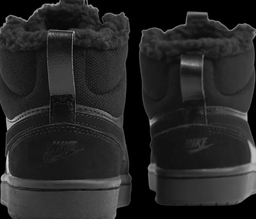 New czarne ocieplane sneakersy dziecięce Court Borough Mid 2 Dzieci Kozaki|Sportowe