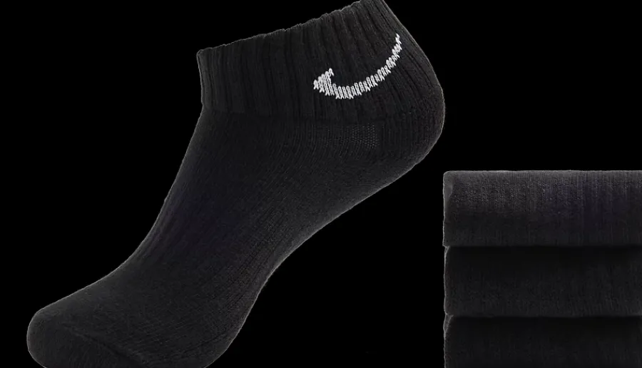 Outlet czarne skarpetki dziecięce CUSHION ANKLE 3P Dzieci Skarpety
