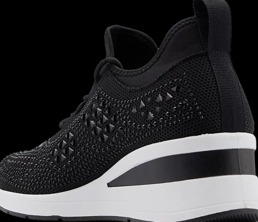 Clearance czarne sneakersy damskie na koturnie Damskie Sportowe