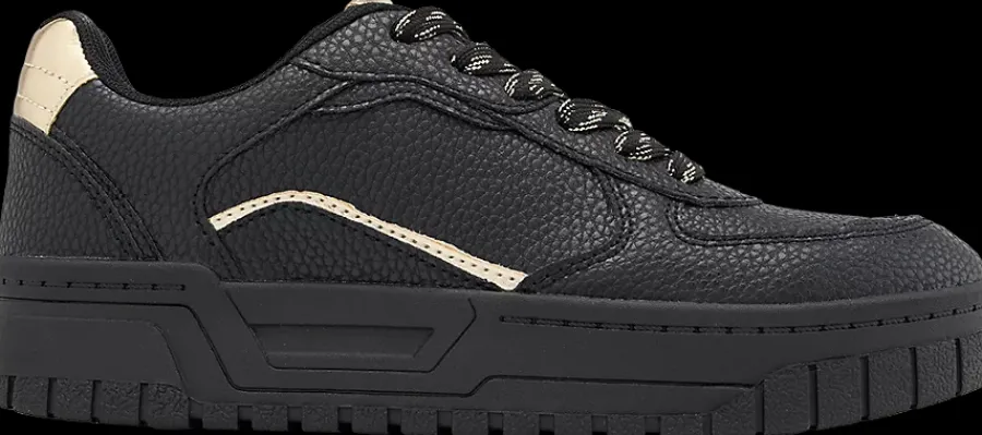Discount czarne sneakersy damskie ze złotymi elementami Damskie Sportowe