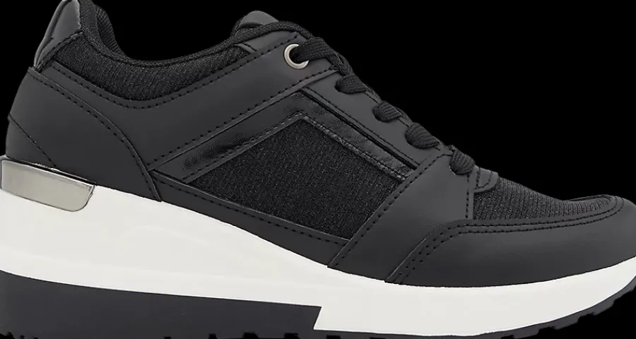 Hot czarne sneakersy damskie na koturnie Damskie Sportowe