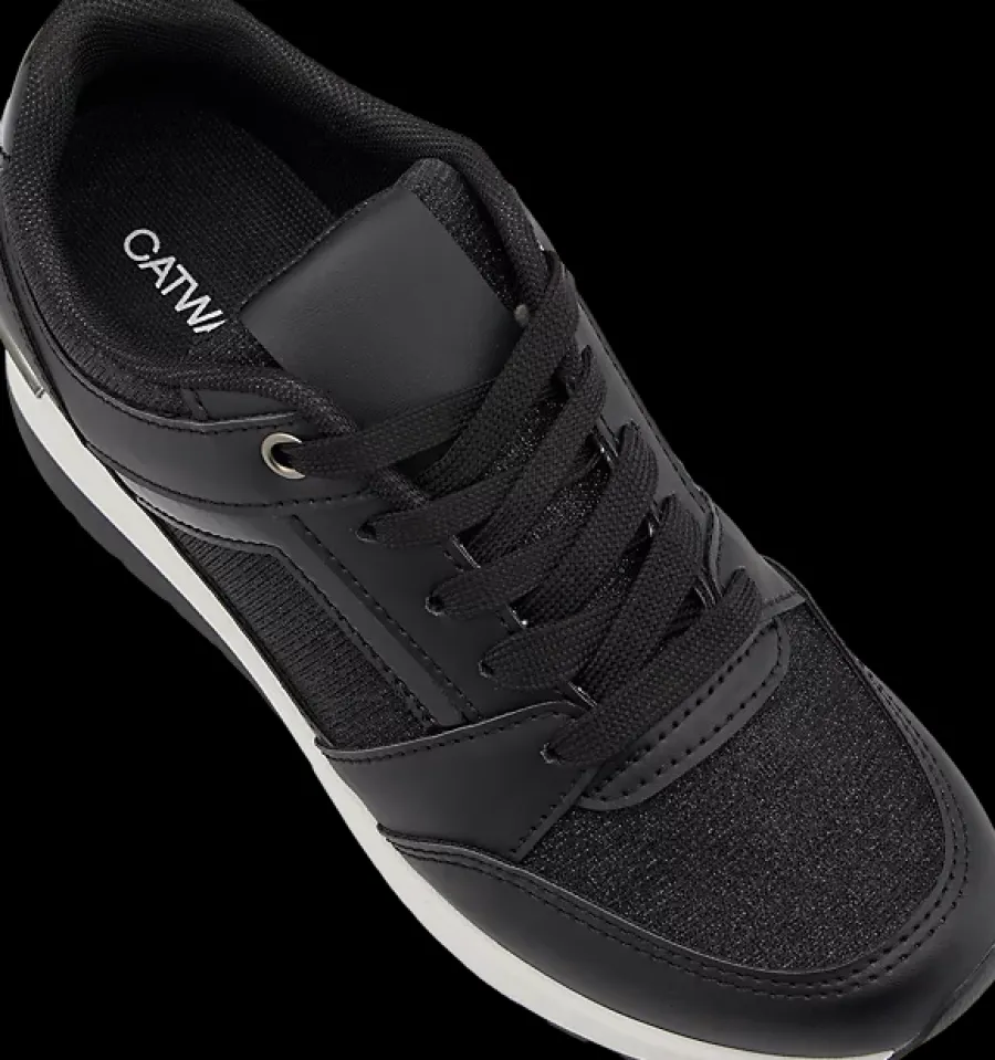Hot czarne sneakersy damskie na koturnie Damskie Sportowe
