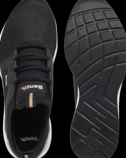 Sale czarne sneakersy damskie ze złotymi akcentami Damskie Sportowe
