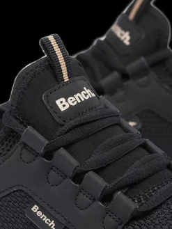 Sale czarne sneakersy damskie ze złotymi akcentami Damskie Sportowe