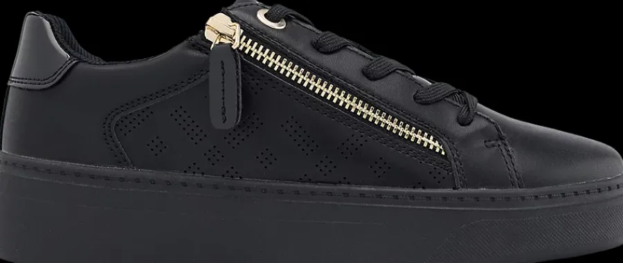 Discount czarne sneakersy damskie z ozdobnym zamkiem Damskie Sportowe|Casual