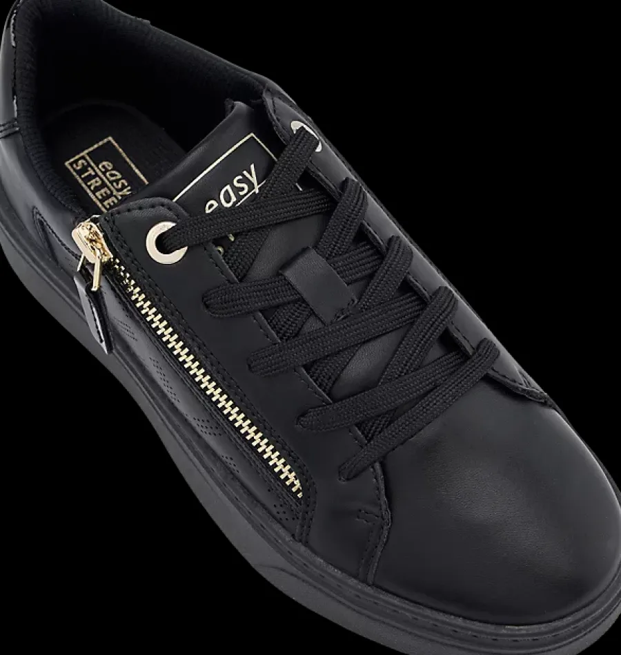 Discount czarne sneakersy damskie z ozdobnym zamkiem Damskie Sportowe|Casual