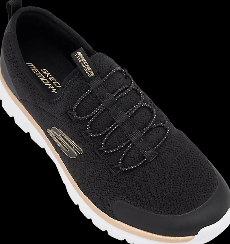 Discount czarne sneakersy damskie z wkładką memory foam Damskie Sportowe|Markowe