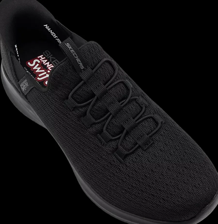 Clearance czarne sneakersy damskie z wkładką memory foam Damskie Sportowe|Markowe