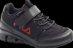 Hot czarne sneakersy dziecięce z czerwonym logo Dzieci Sportowe