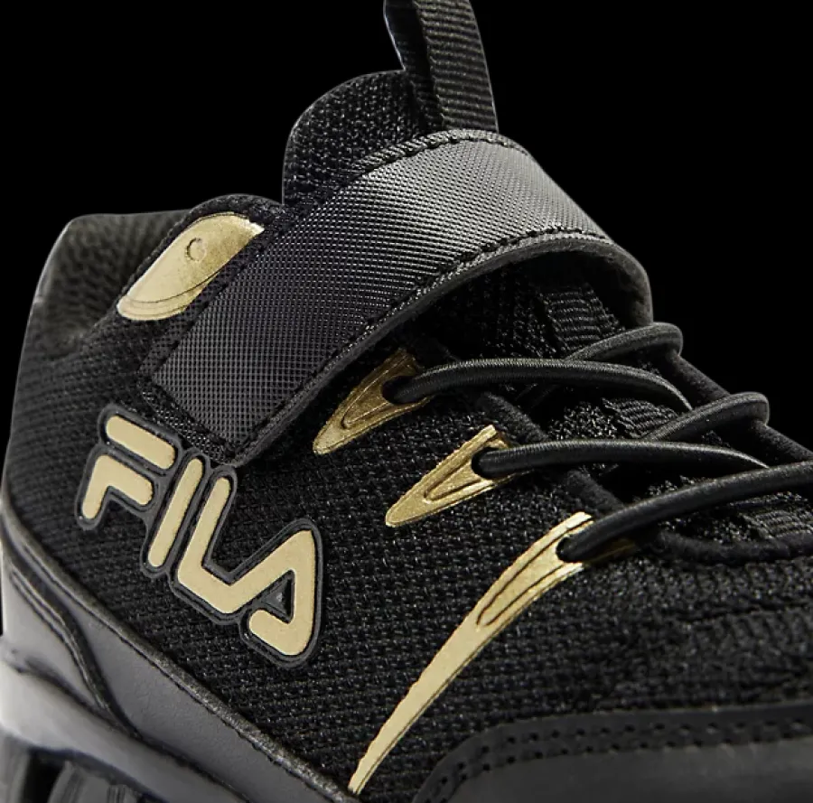 Clearance czarne sneakersy dziecięce ze złotymi akcentami Dzieci Sportowe