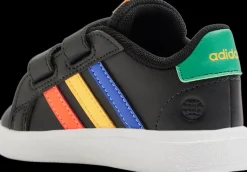 Best czarne sneakersy dziecięce GRAND COURT 2.0 z kolorowymi paskami Dzieci Sportowe|Dla Maluszków