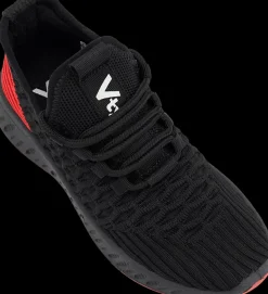 Online czarne sneakersy dziecięce z czerwonymi akcentami Dzieci Sportowe